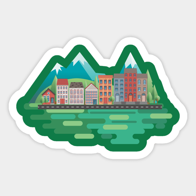 Cute Landscape Sticker by SWON Design